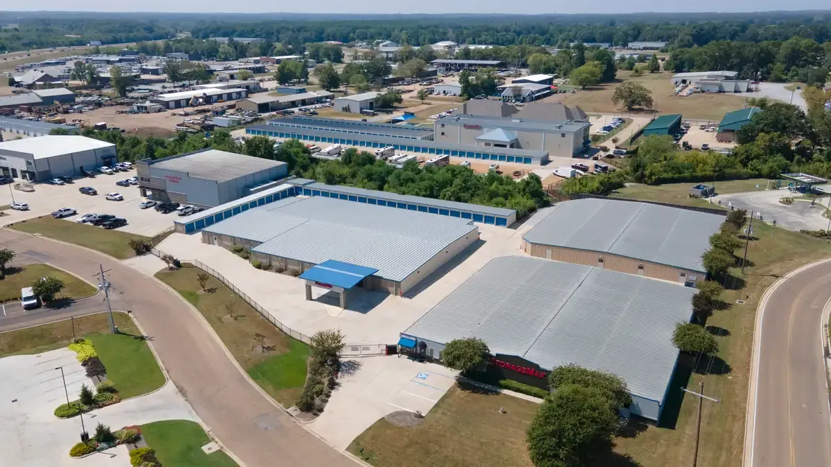drone image of storage facility