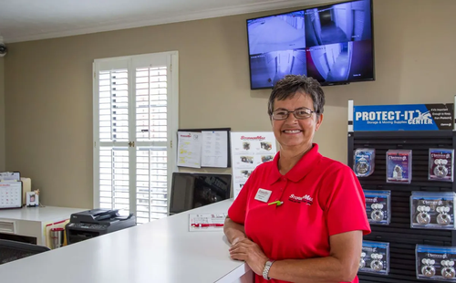 StorageMax employee in the office